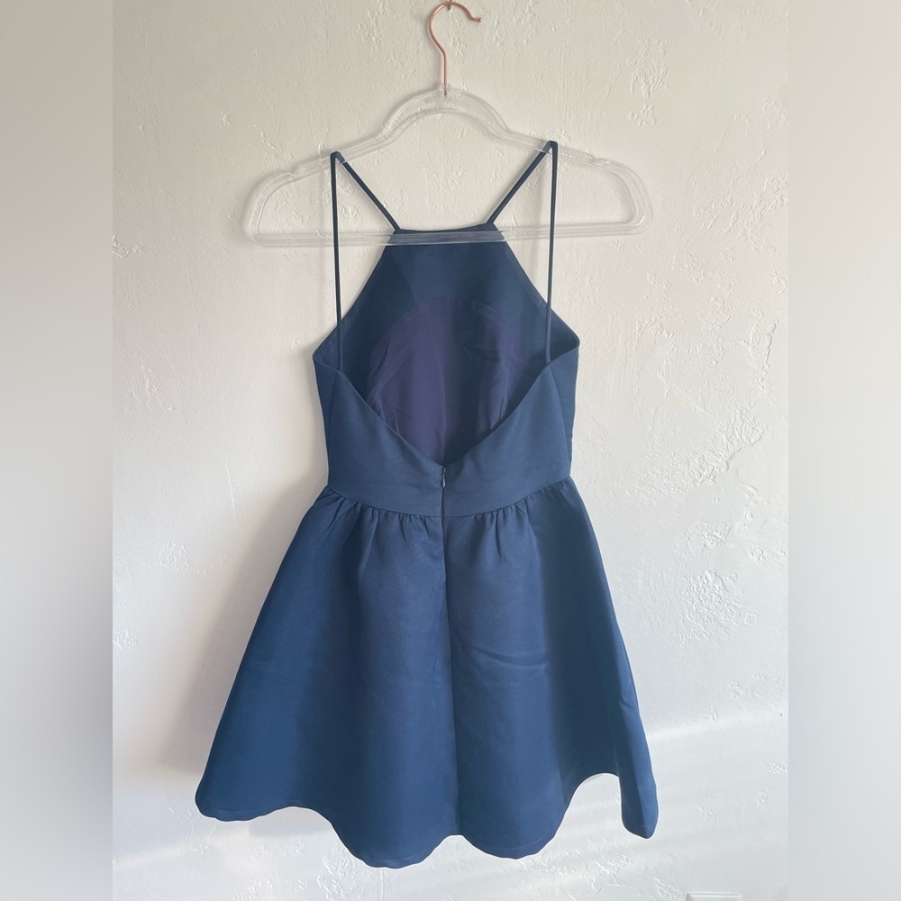 Tobi Blue Mini Dress size small backless party dress bridesmaid cocktail - Picture 2 of 6
